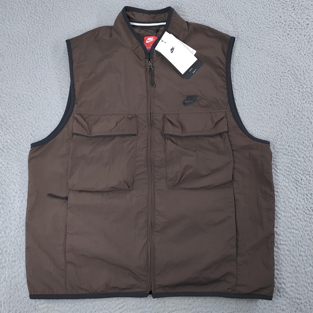 Nike Vest Mens Medium Brown Repel UV UPF 40+ Loose Fit FZ0748-237 Outdoor New